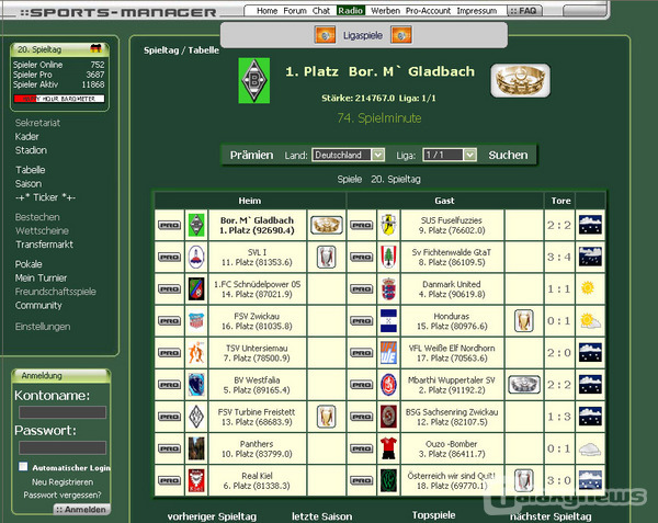 Fußballmanager mit Schwerpunkt auf Community und Featurereichtum