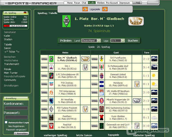 Fußballmanager mit Schwerpunkt auf Community und Featurereichtum