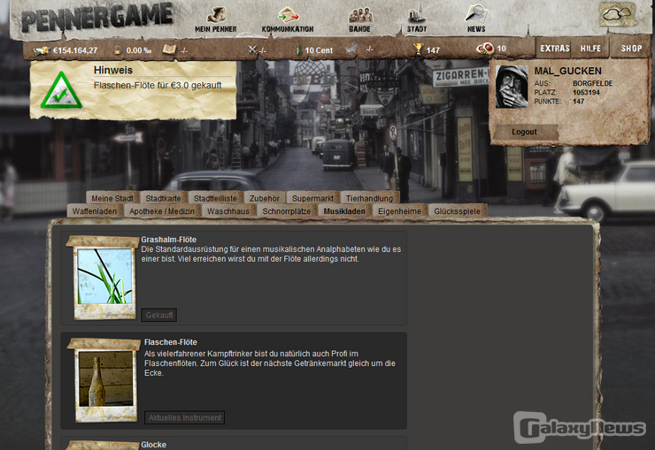 Wetterfühlig: Pennergame 4.0