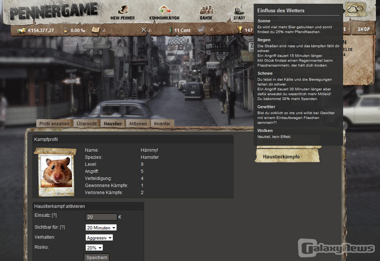 Wetterfühlig: Pennergame 4.0