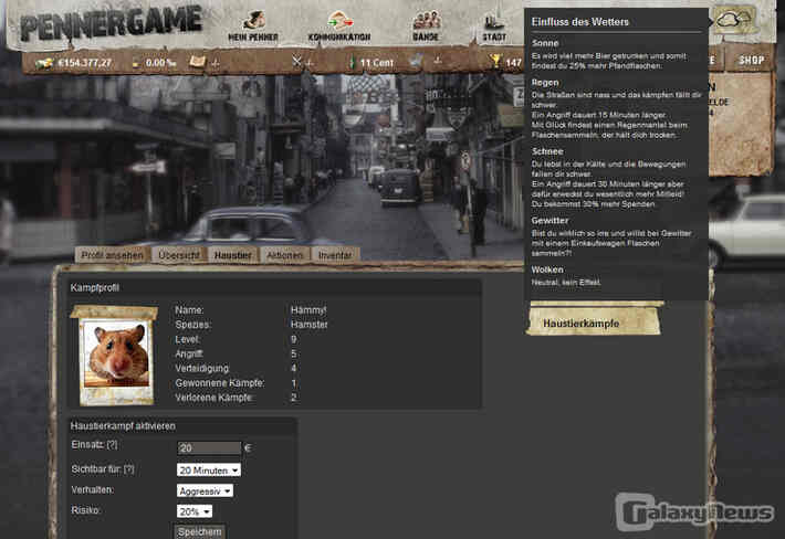 Wetterfühlig: Pennergame 4.0