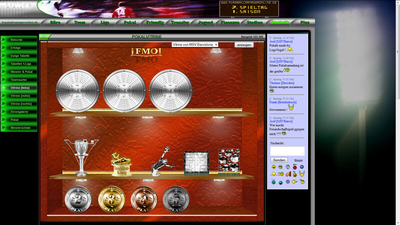 Screenshot FMO-Online Fussball Manager