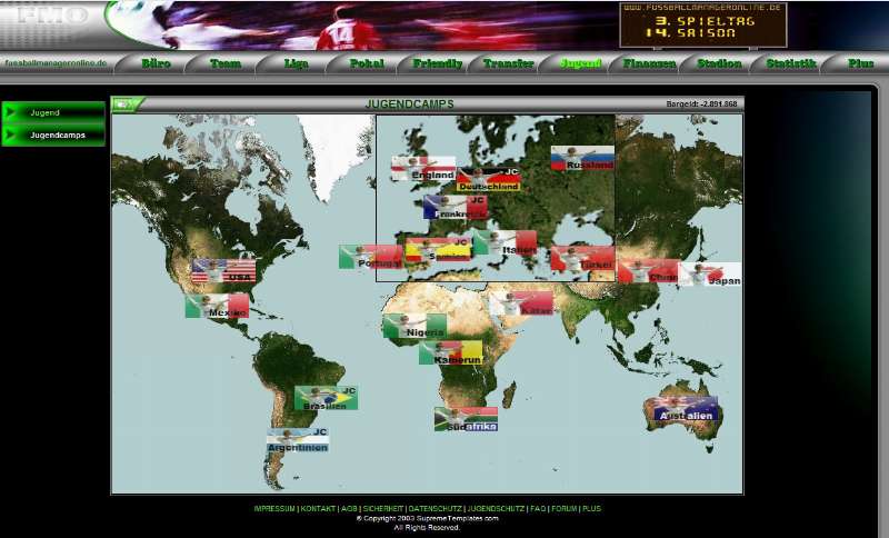 Screenshot FMO-Online Fussball Manager