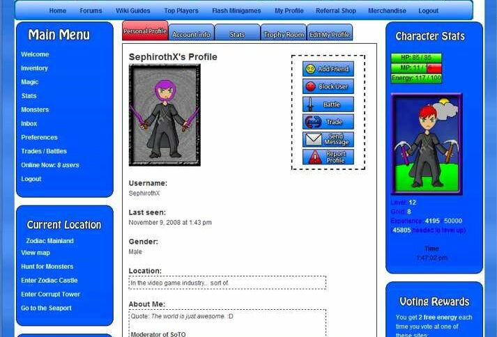 Screenshot Seeds of Time Online