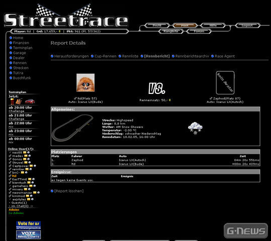 Screenshot Streetrace-Online.de