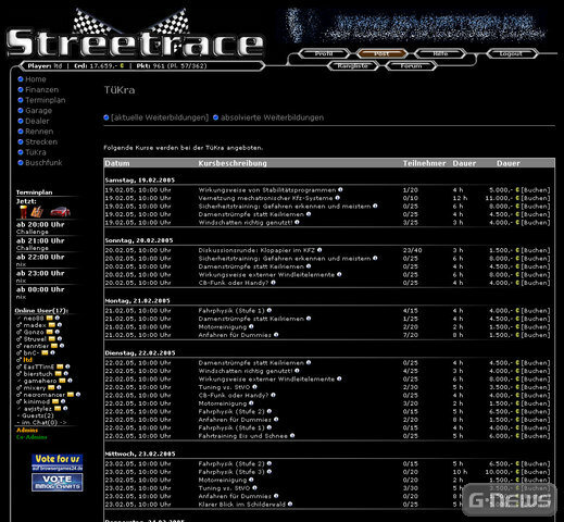 Screenshot Streetrace-Online.de
