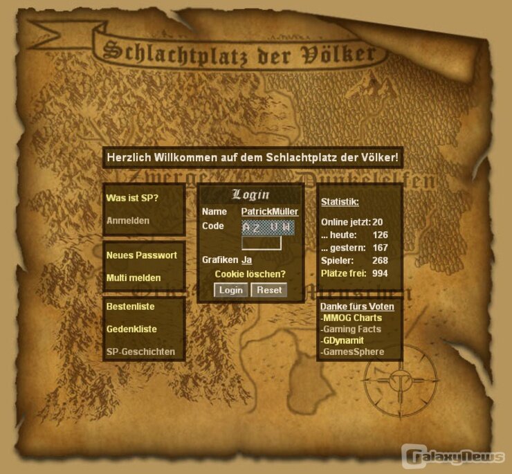 Screenshot Schlachtplatz der Völker
