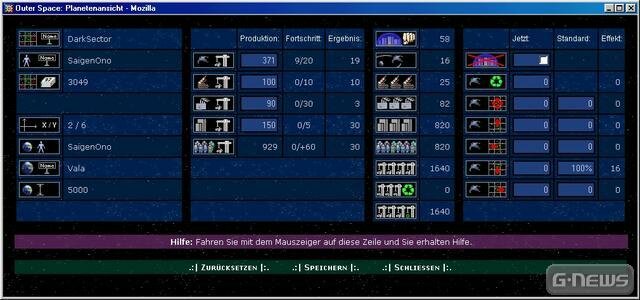 Screenshot Outer Space