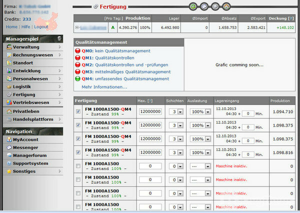 Screenshot WSIM.de Managergame