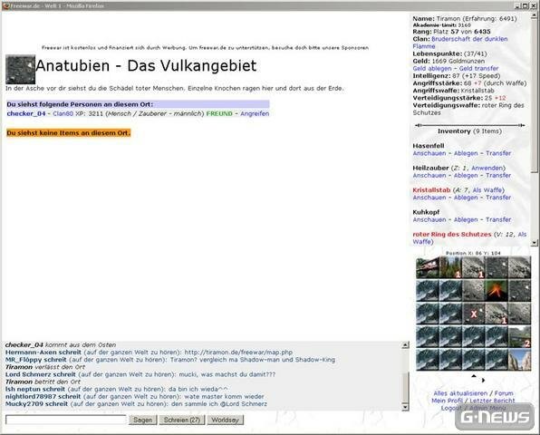 Screenshot Freewar.de