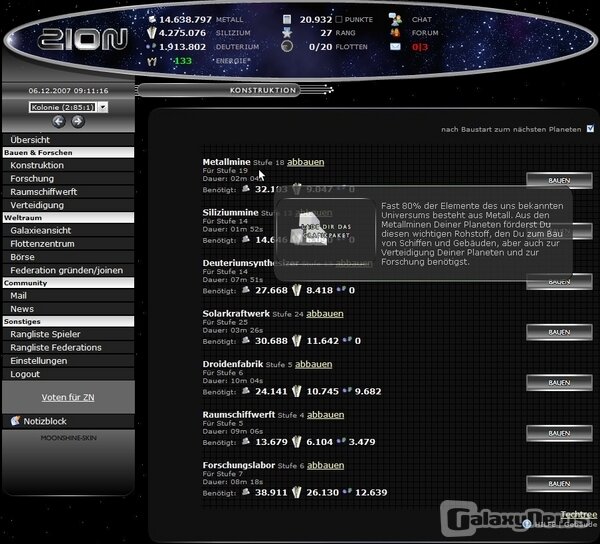Screenshot ZION networx