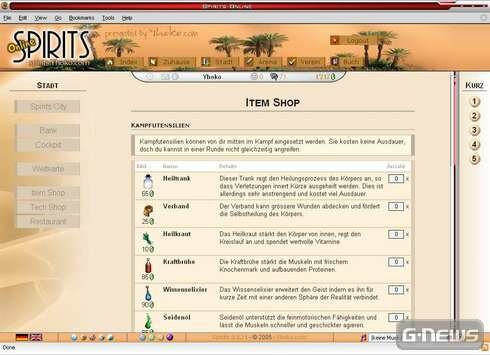 Screenshot Spirits Online