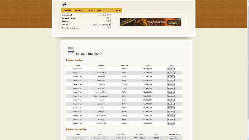 Screenshot Einkaufsmanager