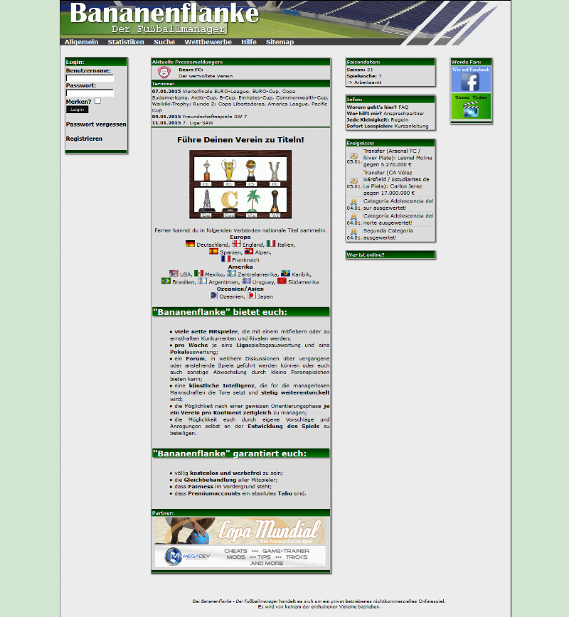 Screenshot Bananenflanke - Der Fußballmanager