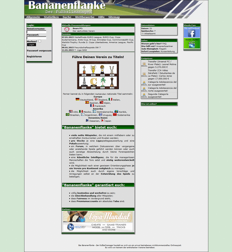 Screenshot Bananenflanke - Der Fußballmanager