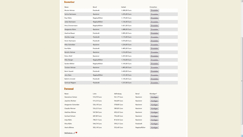 Screenshot Einkaufsmanager