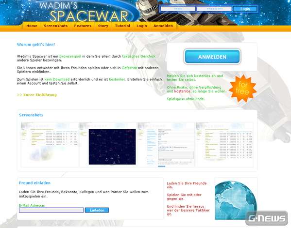 Screenshot Wadim's Spacewar
