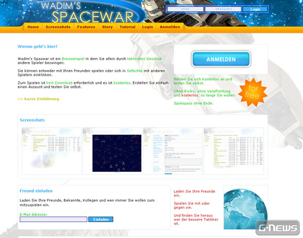 Screenshot Wadim's Spacewar
