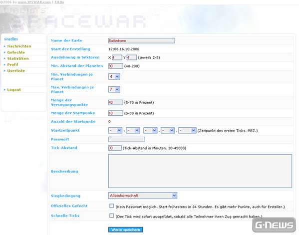 Screenshot Wadim's Spacewar