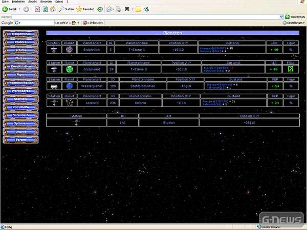Screenshot Projekt Neuland
