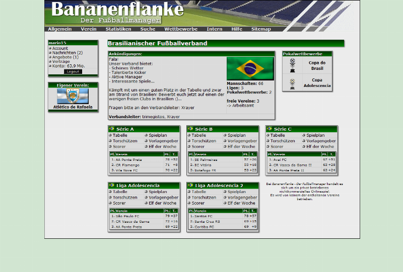 Screenshot Bananenflanke - Der Fußballmanager