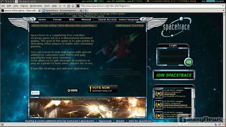 Screenshot SpaceTrace