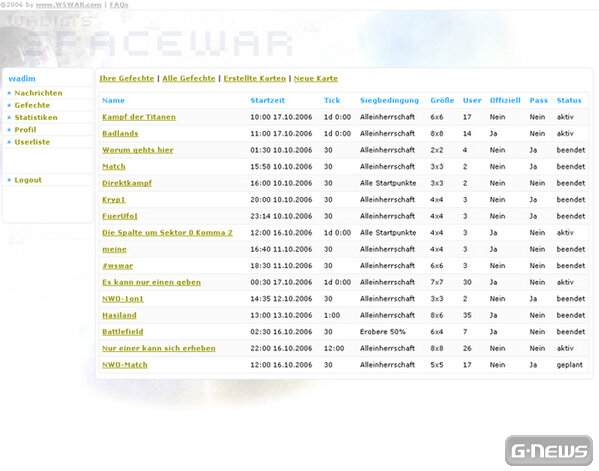 Screenshot Wadim's Spacewar