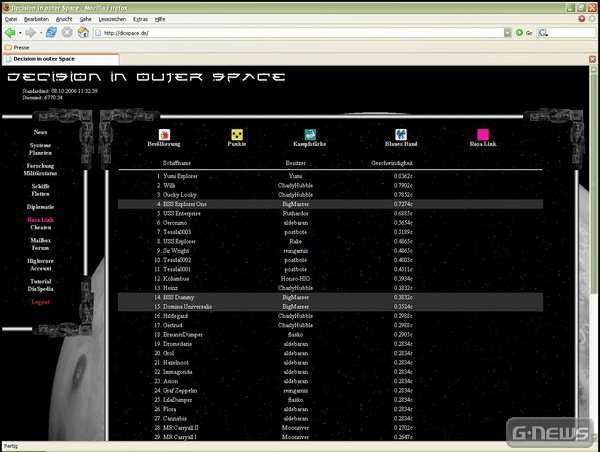 Screenshot Decision in outer Space