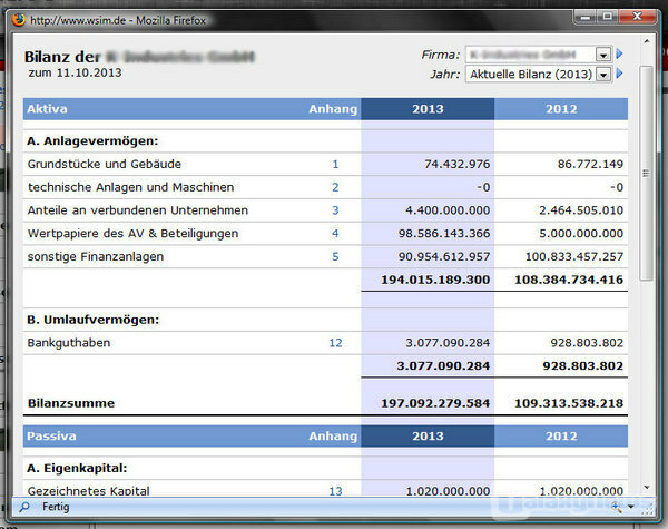 Screenshot WSIM.de Managergame