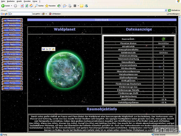 Screenshot Projekt Neuland