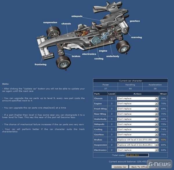 Screenshot Grand Prix Racing Online