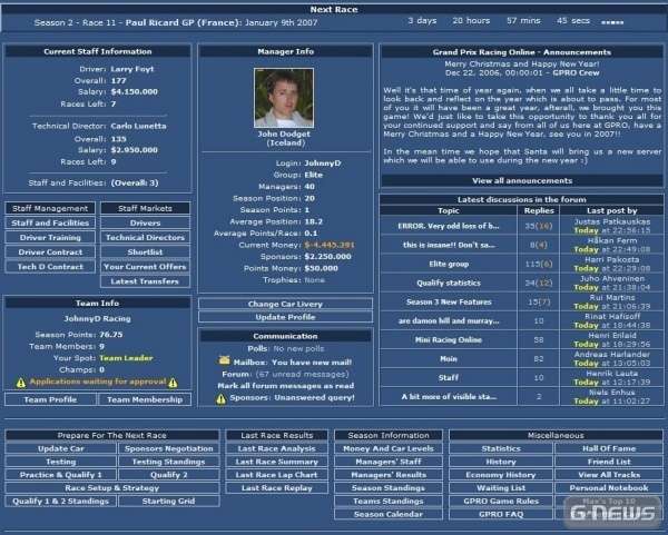Screenshot Grand Prix Racing Online