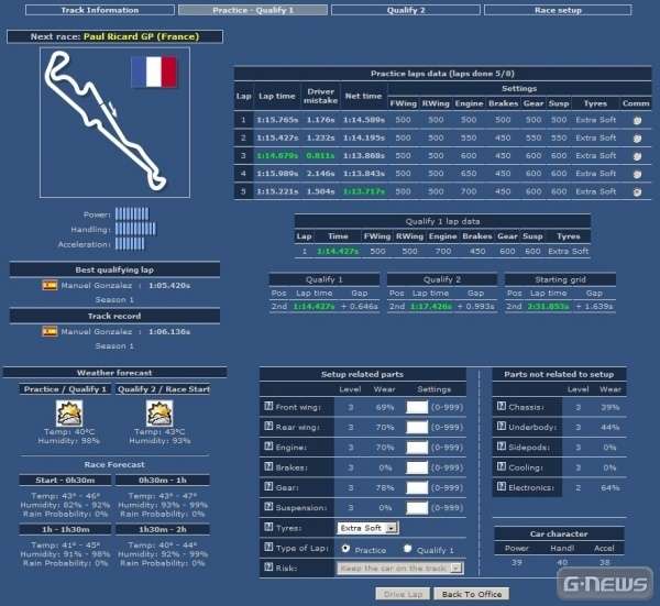Screenshot Grand Prix Racing Online