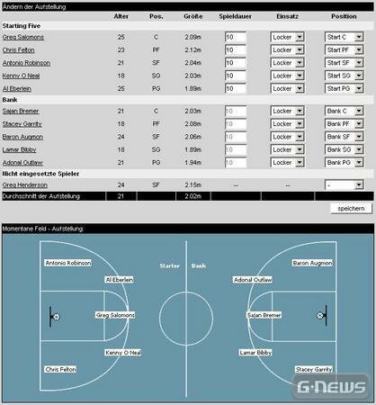 Screenshot managersports.de - Basketball, Handball, Fußball
