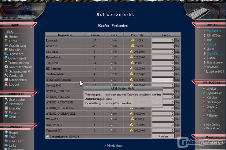 Screenshot Klick-Game