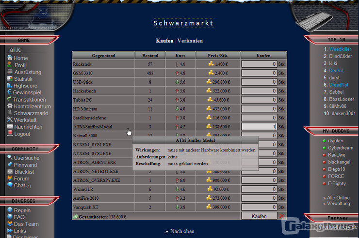 Screenshot Klick-Game