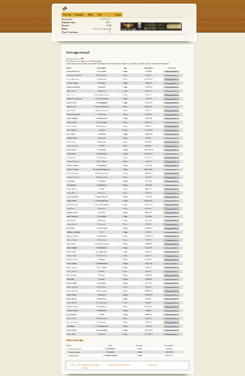 Screenshot Einkaufsmanager