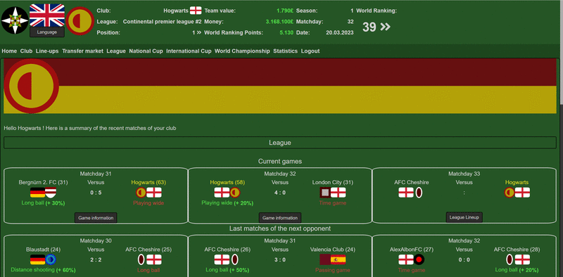 Screenshot Fussballclub Manager SCM