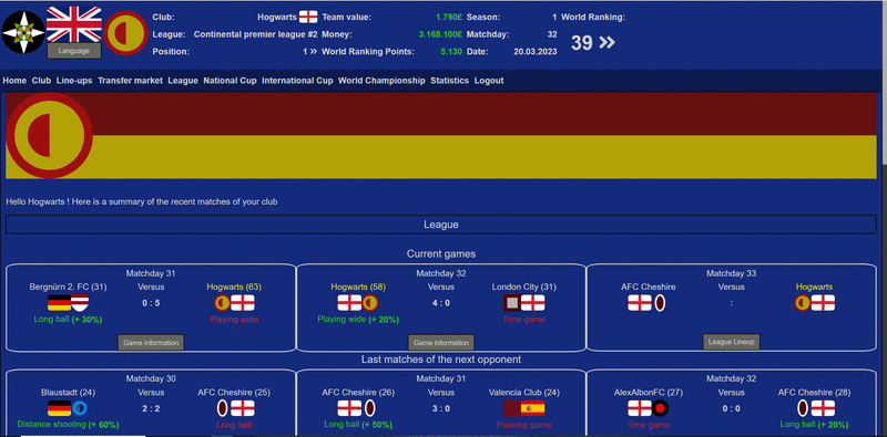 Screenshot Fussballclub Manager SCM