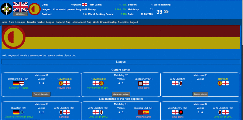 Screenshot Fussballclub Manager SCM