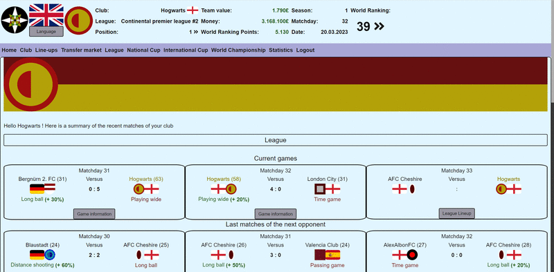 Screenshot Fussballclub Manager SCM