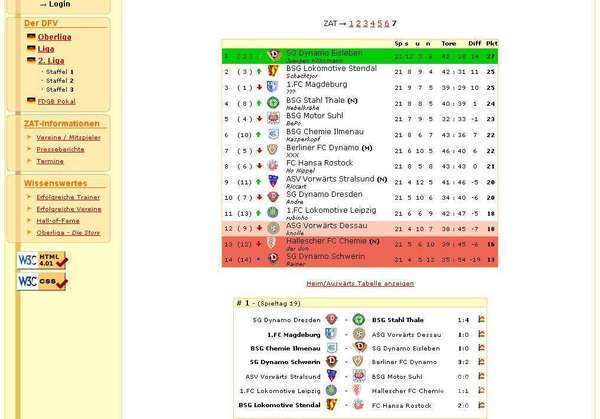 Screenshot DDROberliga.de