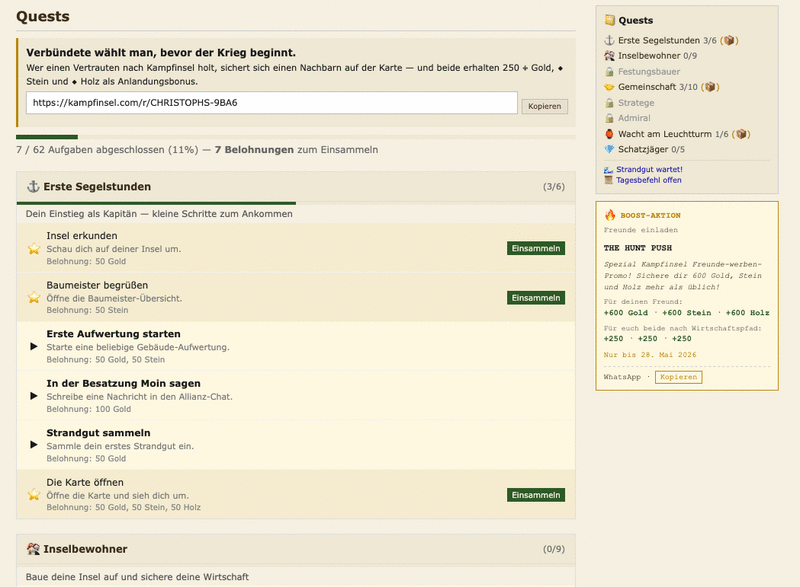 Screenshot Kampfinsel