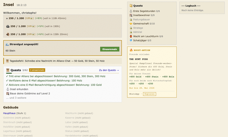 Screenshot Kampfinsel