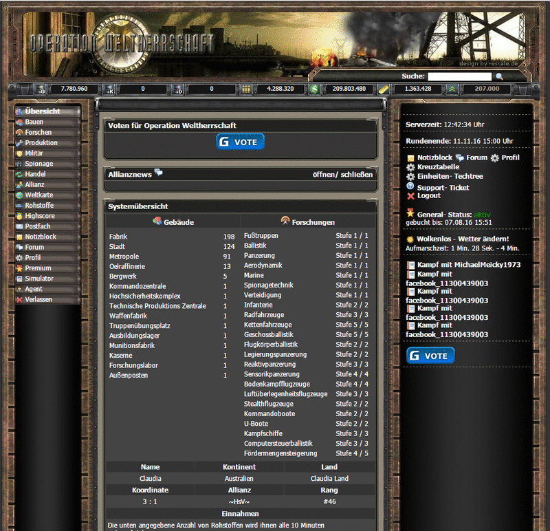 Screenshot Operation Weltherrschaft