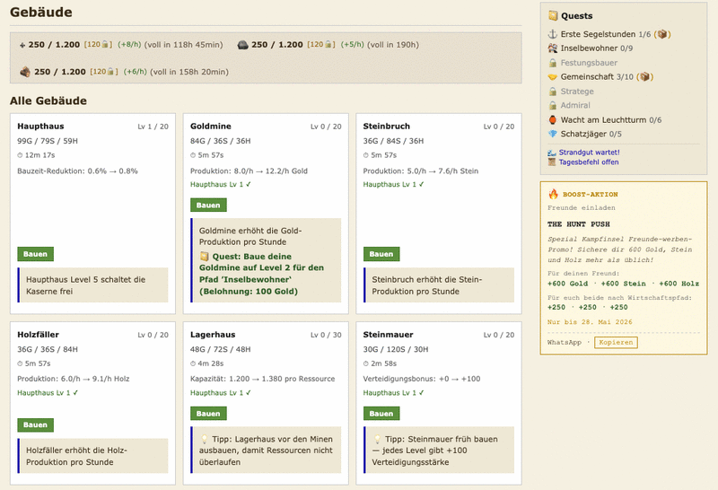 Screenshot Kampfinsel