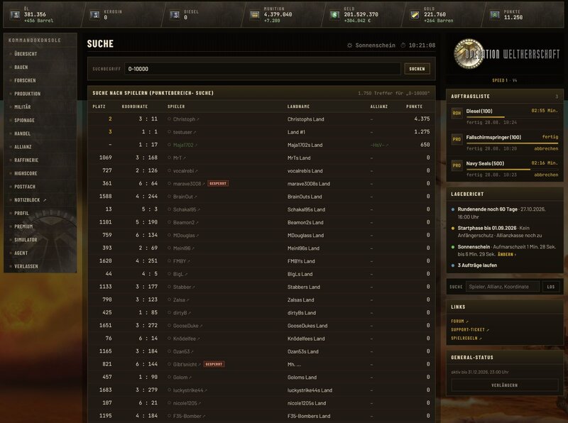Screenshot Operation Weltherrschaft